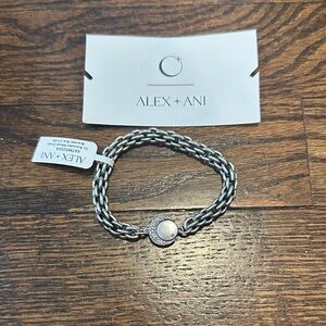 Alex and Ani Silver Chain Bracelet with Moon Charm
